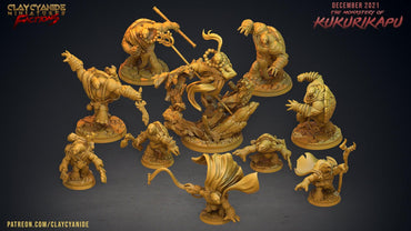 3D Printed Clay Cyanide Kukurikapu Monastery of Turtle-folk Factions Ragnarok D&D (Online Only)