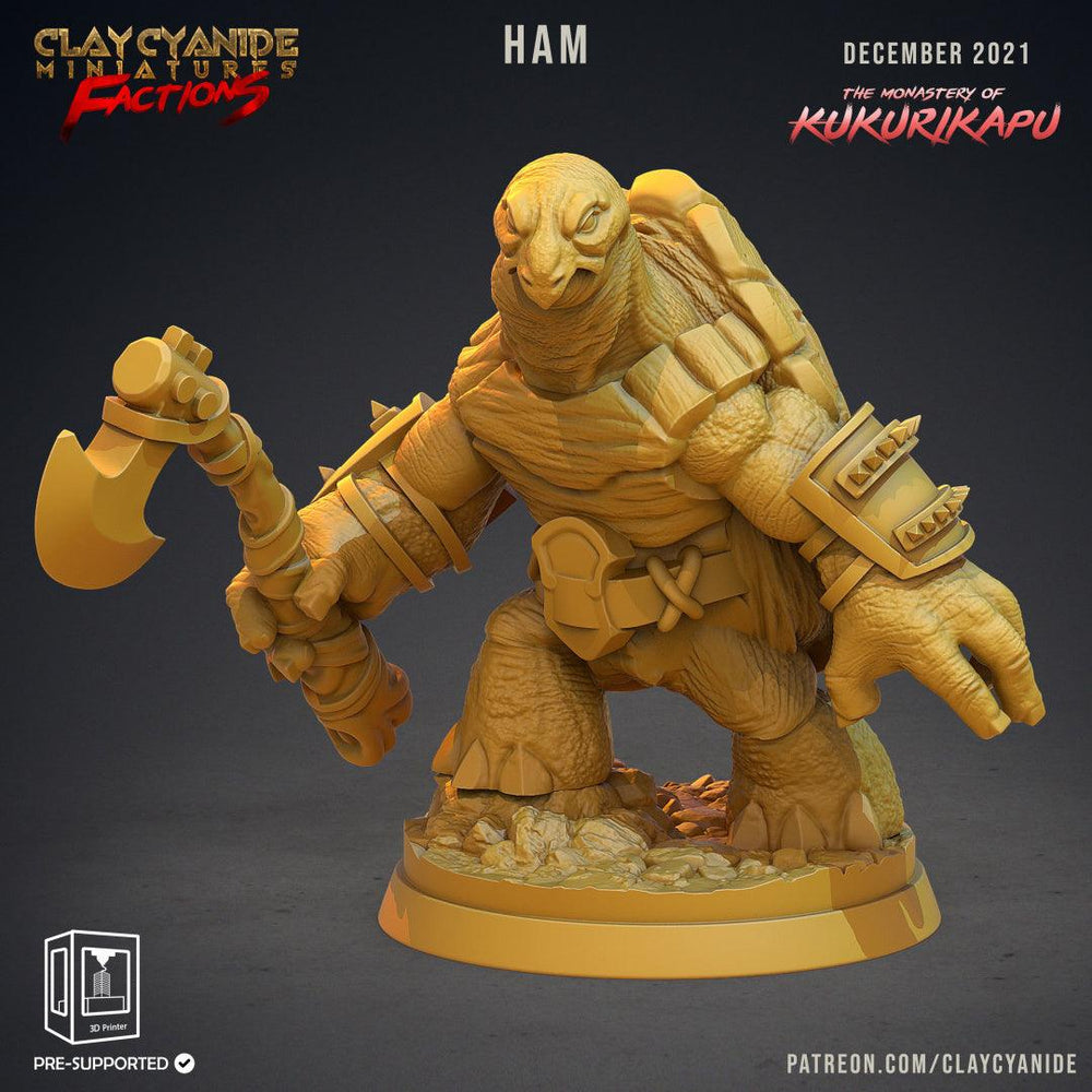 3D Printed Clay Cyanide Kukurikapu Monastery of Turtle-folk Factions Ragnarok D&D (Online Only)