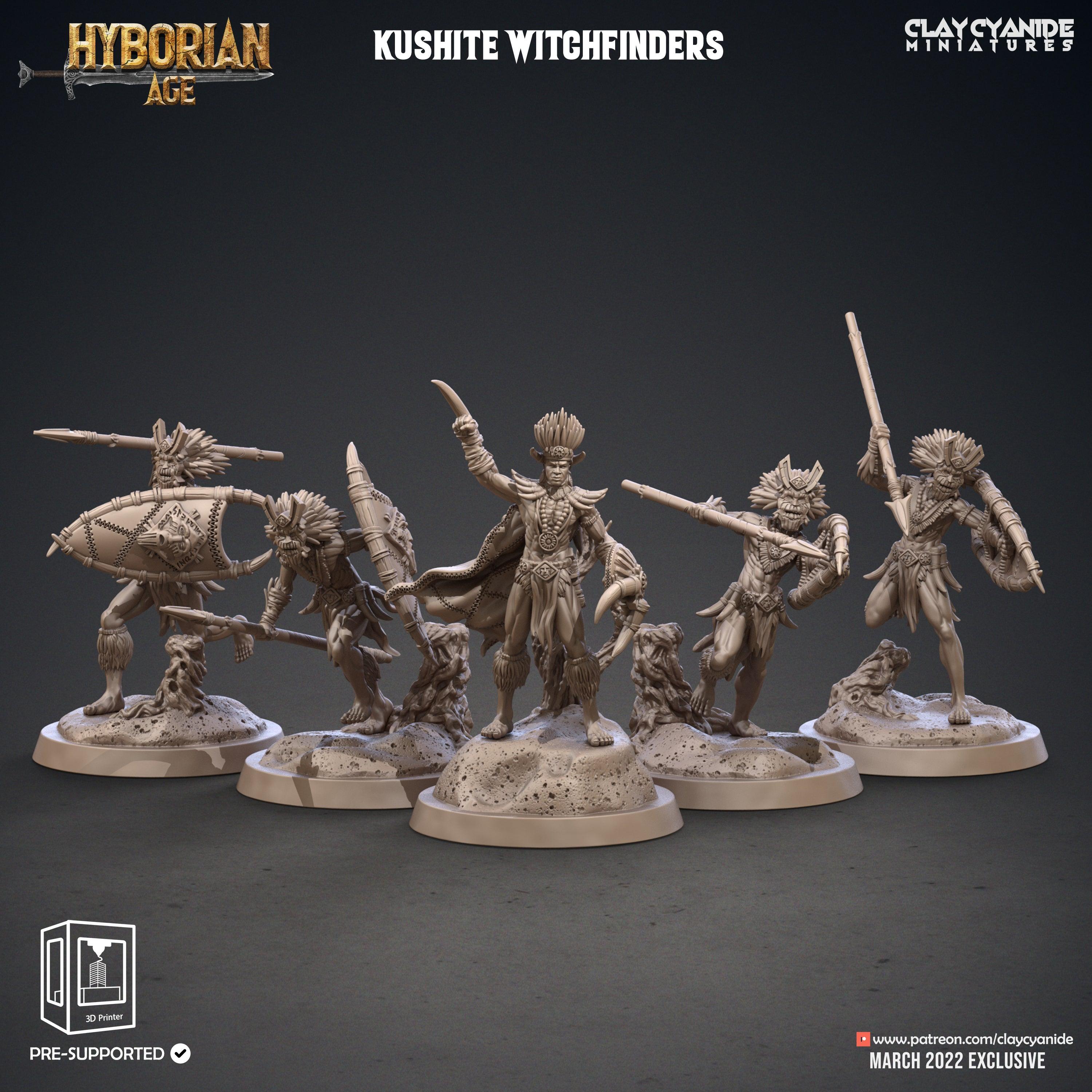 3D Printed Clay Cyanide Kushite Witch Finders Set Hyborian Age 28mm-32mm Ragnarok D&D (Online Only)