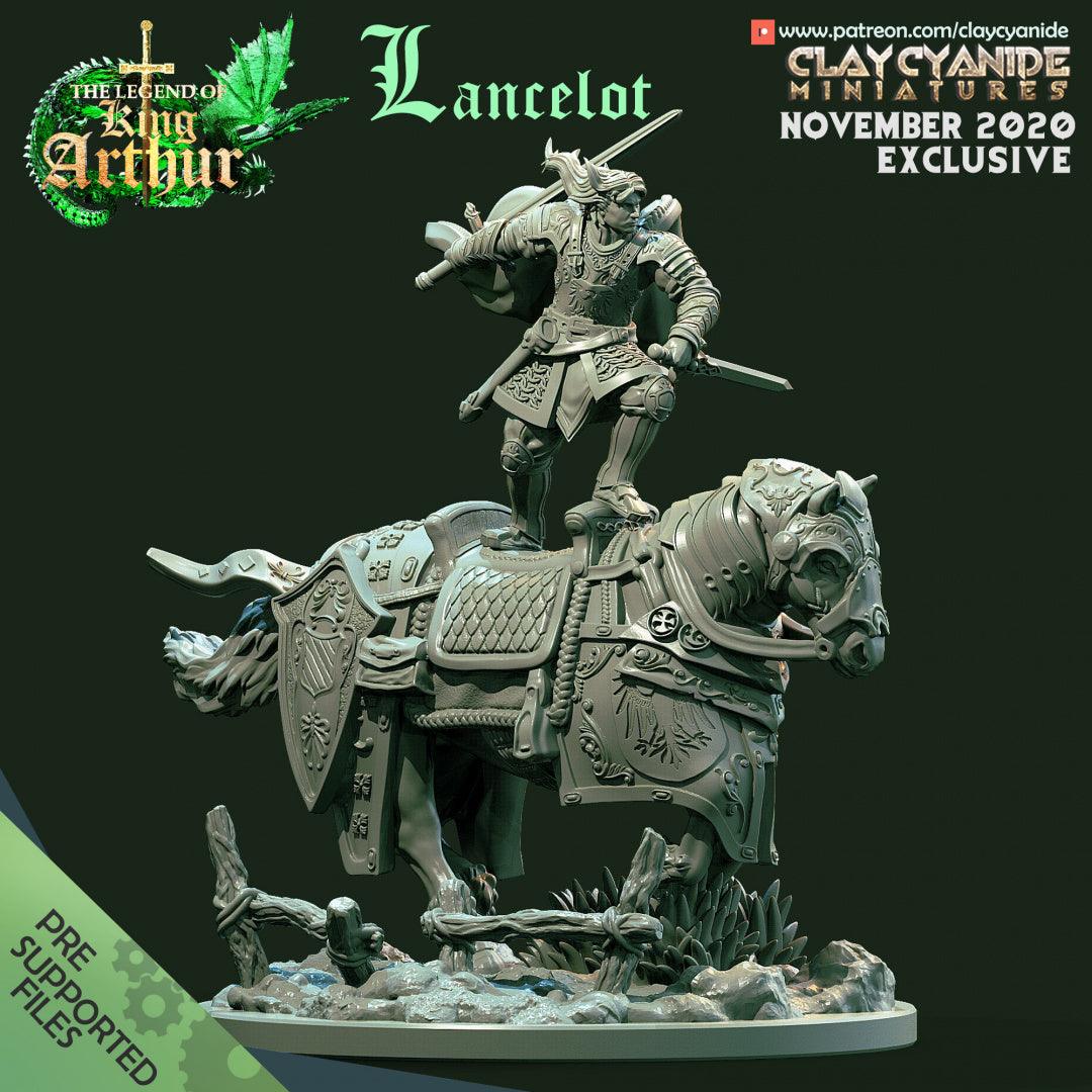 3D Printed Clay Cyanide Lancelot Riding The Legend of King Arthur Ragnarok D&D (Online Only)