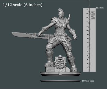 3D Printed Clay Cyanide Large Figure Lady Apokalypse Ragnarok D&D (Online Only)