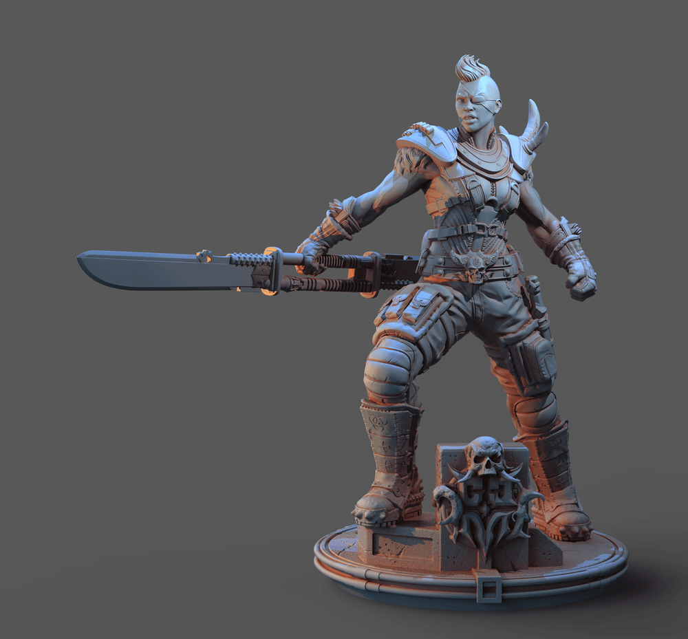 3D Printed Clay Cyanide Large Figure Lady Apokalypse Ragnarok D&D (Online Only)