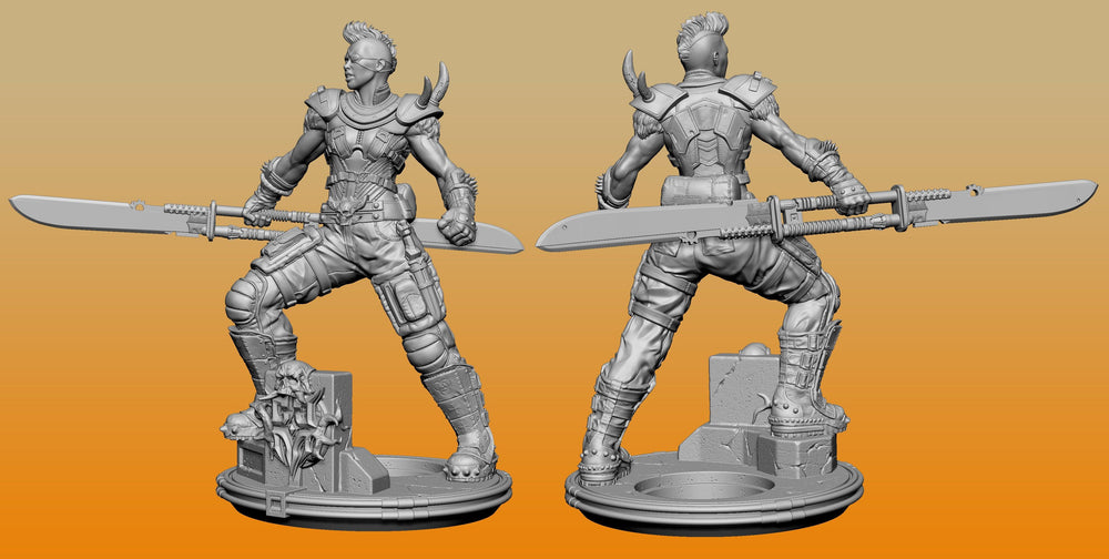 3D Printed Clay Cyanide Large Figure Lady Apokalypse Ragnarok D&D (Online Only)