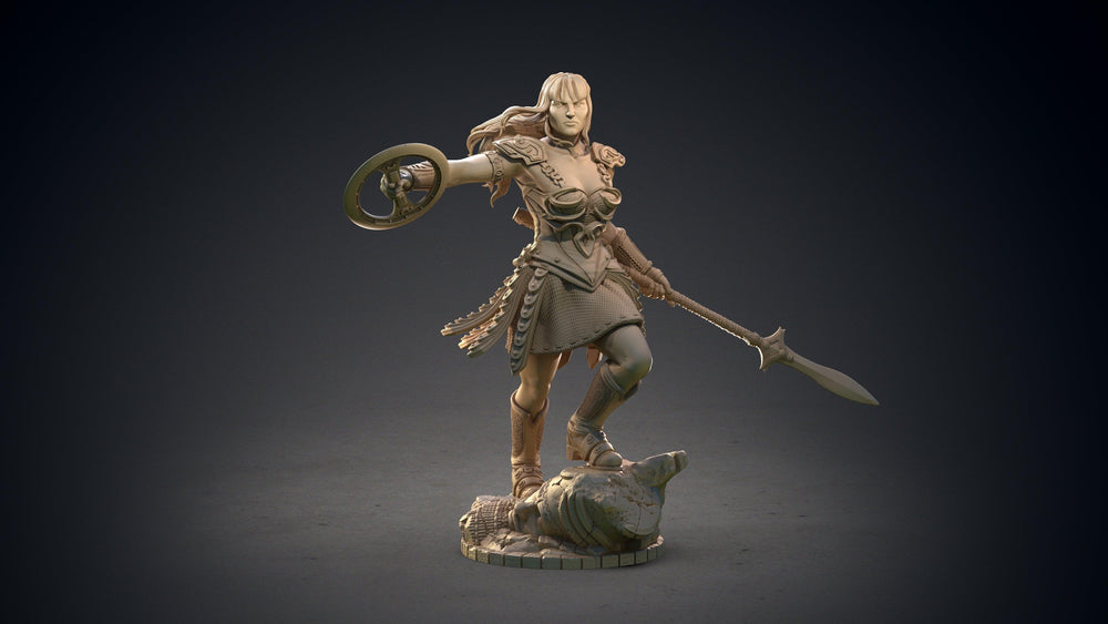 3D Printed Clay Cyanide Large Figure Sheena, Warrior Queen Ragnarok D&D (Online Only)