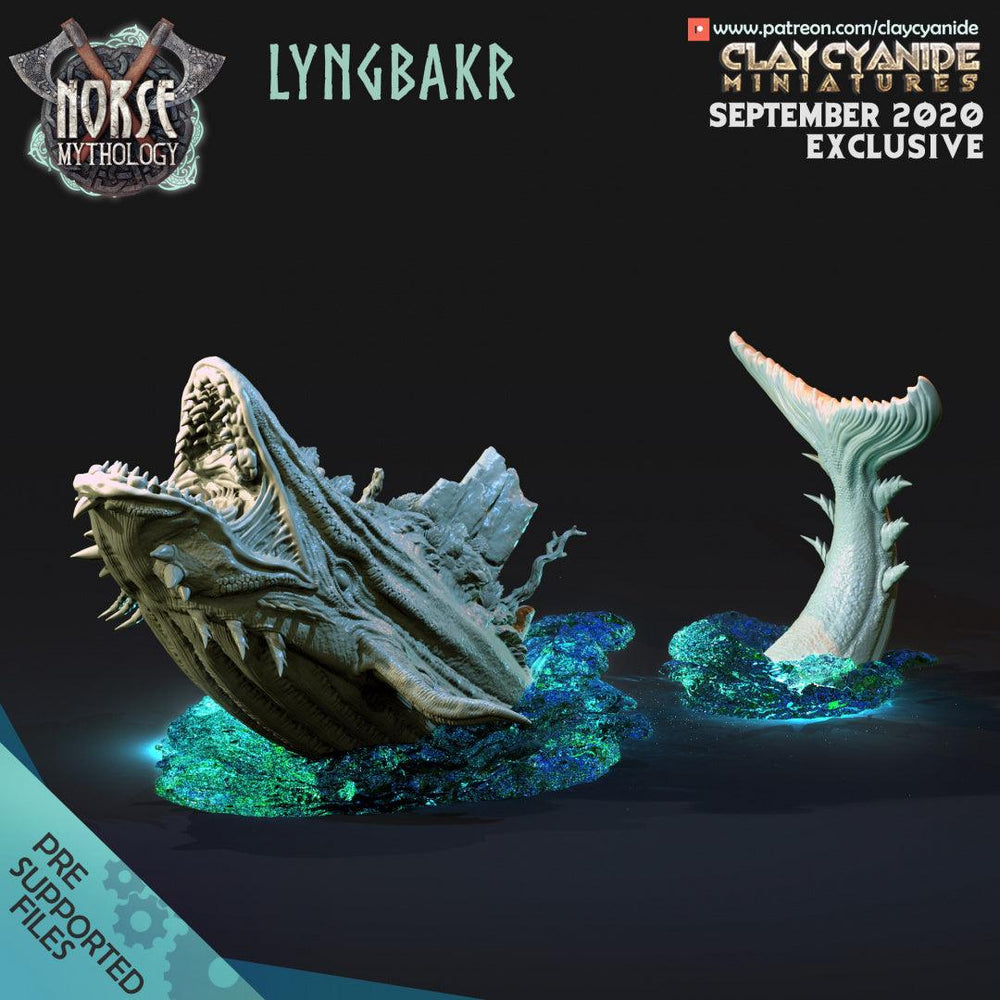 3D Printed Clay Cyanide Lyngbakr Norse Mythology 28 32 mm D&D (Online Only)