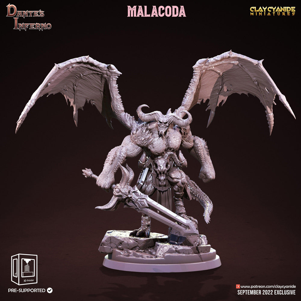 3D Printed Clay Cyanide Malacoda Dante's Inferno 28mm-32mm Ragnarok D&D (Online Only)