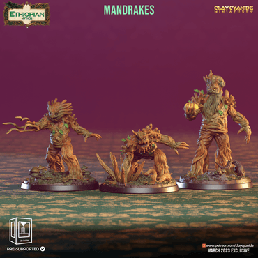 3D Printed Clay Cyanide Mandrakes Ethiopian Mythos 28 32 mm D&D (Online Only)