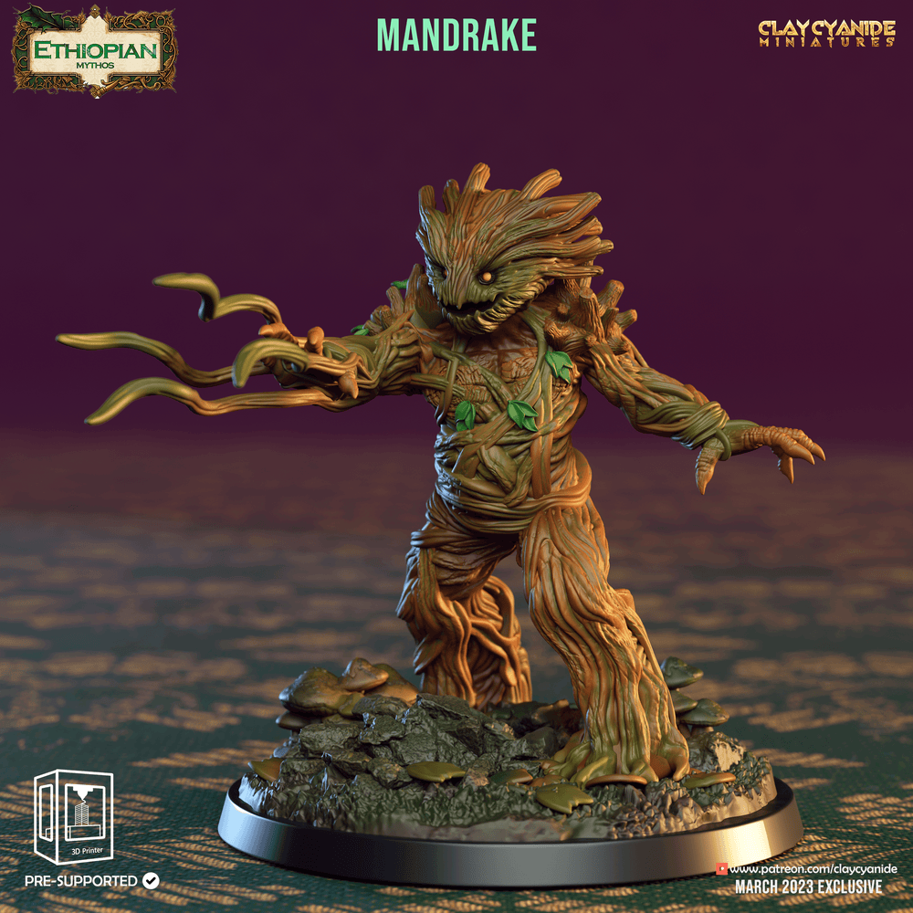 3D Printed Clay Cyanide Mandrakes Ethiopian Mythos 28 32 mm D&D (Online Only)
