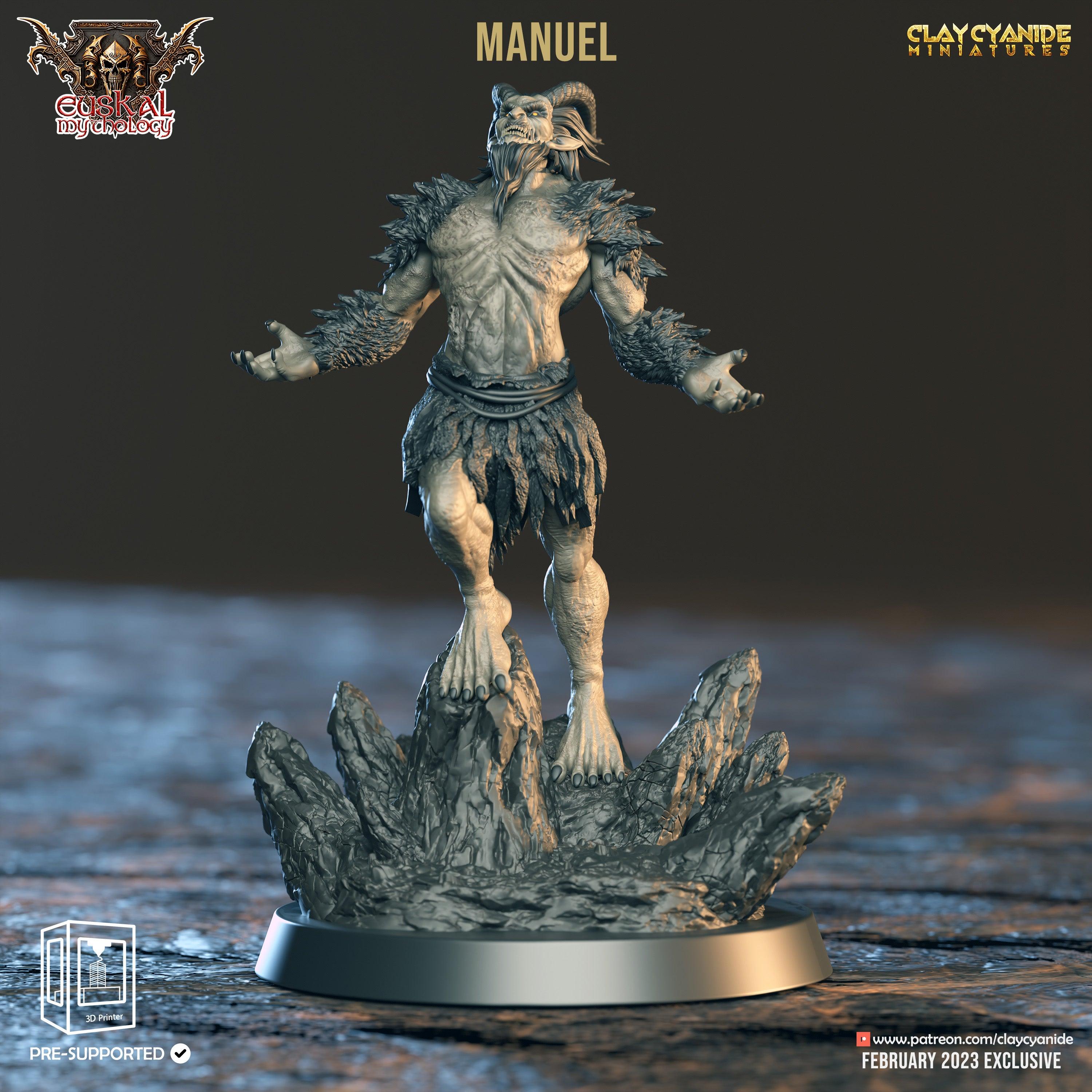 3D Printed Clay Cyanide Manuel Gaueko Euskal Mythology 28 32 mm D&D (Online Only)