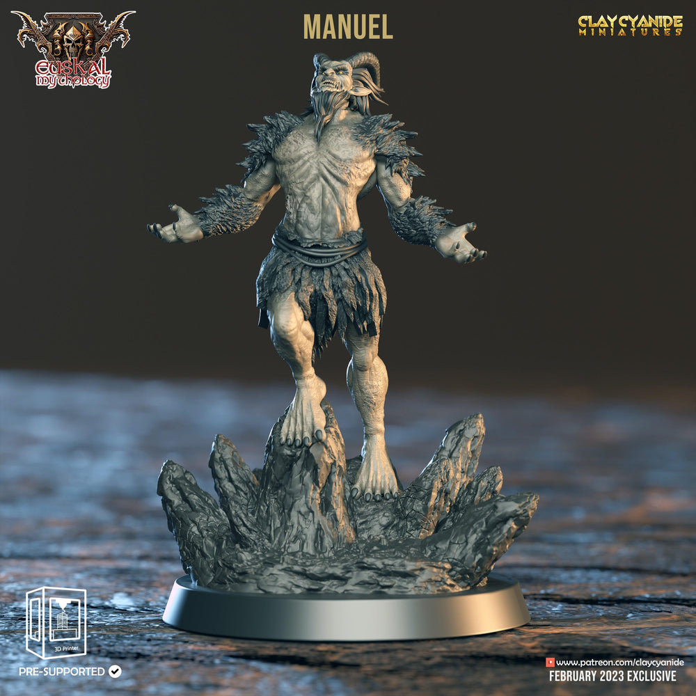 3D Printed Clay Cyanide Manuel Gaueko Euskal Mythology 28 32 mm D&D (Online Only)