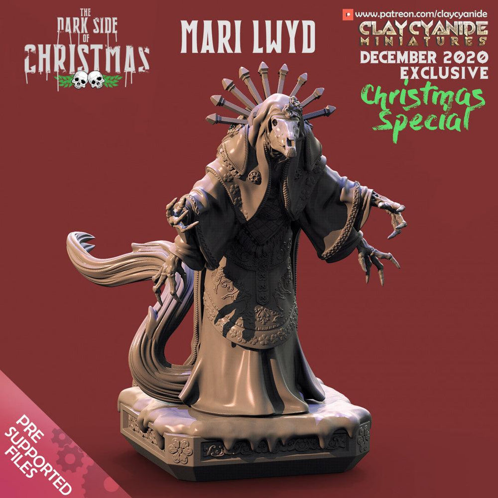 3D Printed Clay Cyanide Mari Lwyd The Dark Side of Christmas 28mm-32mm Ragnarok D&D (Online Only)