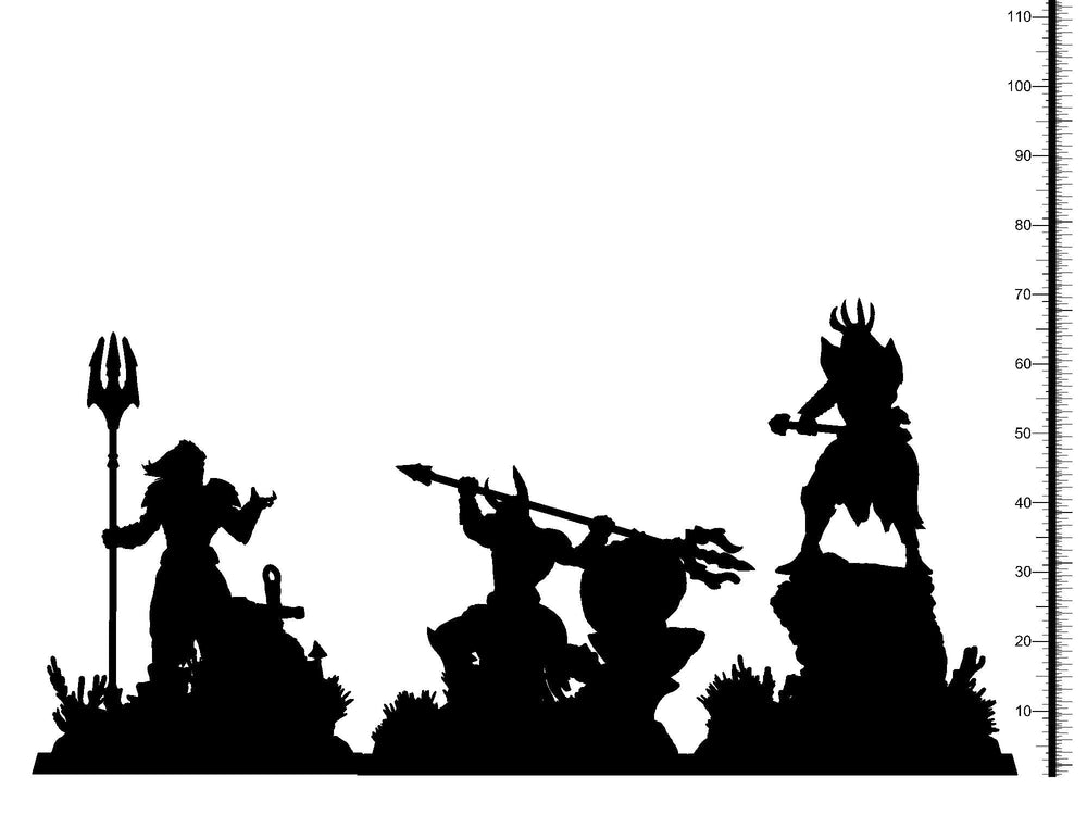 3D Printed Clay Cyanide Merman Lancers The Chronicles of Atlantis 28 32 mm D&D (Online Only)