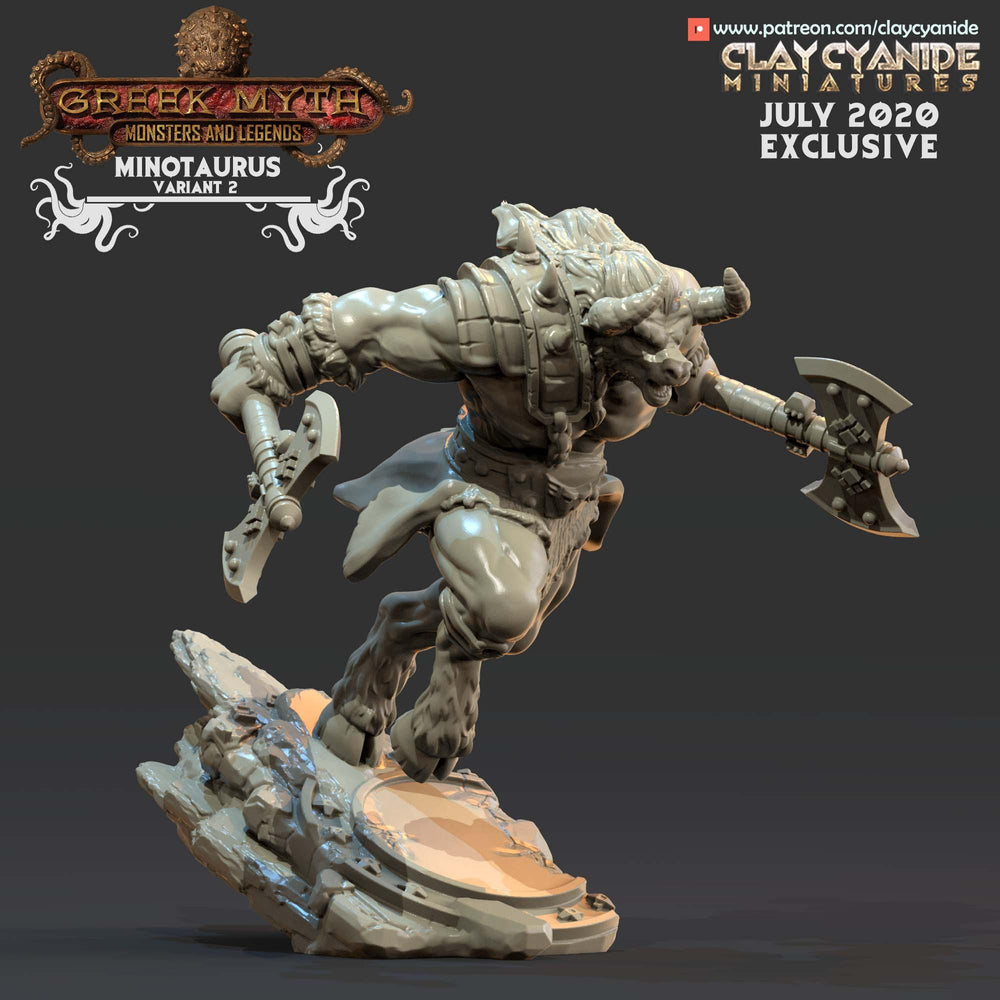 3D Printed Clay Cyanide Minotaur Greek Mythology Part 2 28 32 mm D&D (Online Only)