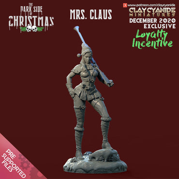 3D Printed Clay Cyanide Mrs. Claus The Dark Side of Christmas 28mm-32mm Ragnarok D&D (Online Only)