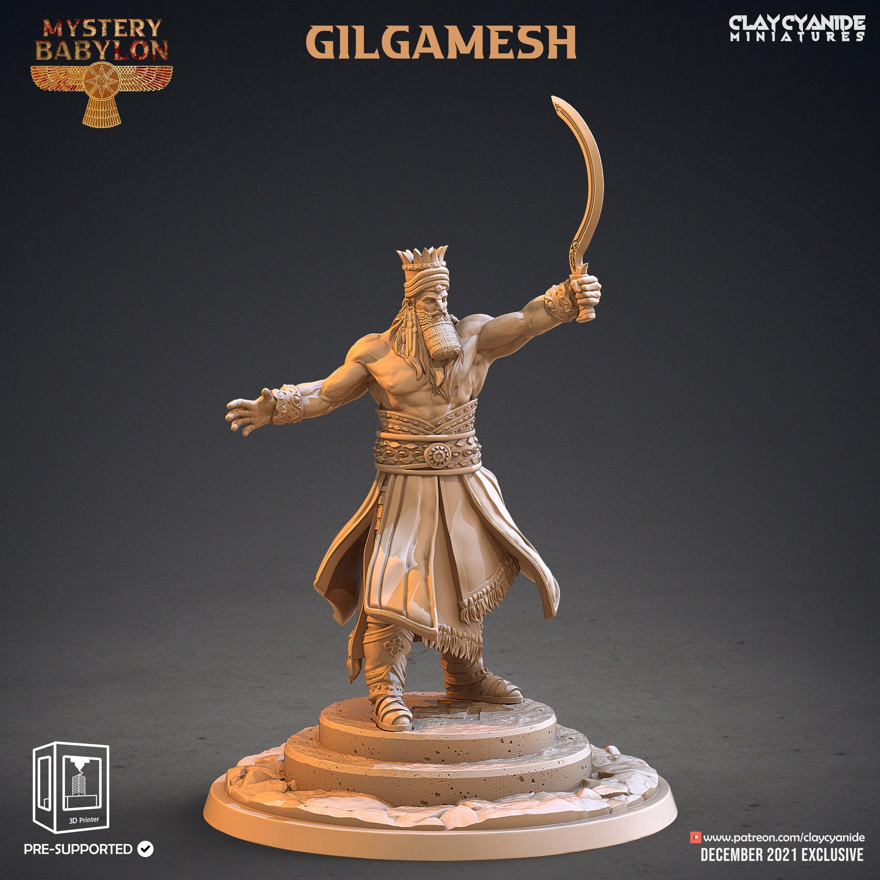 3D Printed Clay Cyanide Mystery Babylon - Gilgamesh 28mm 32mm D&D (Online Only)