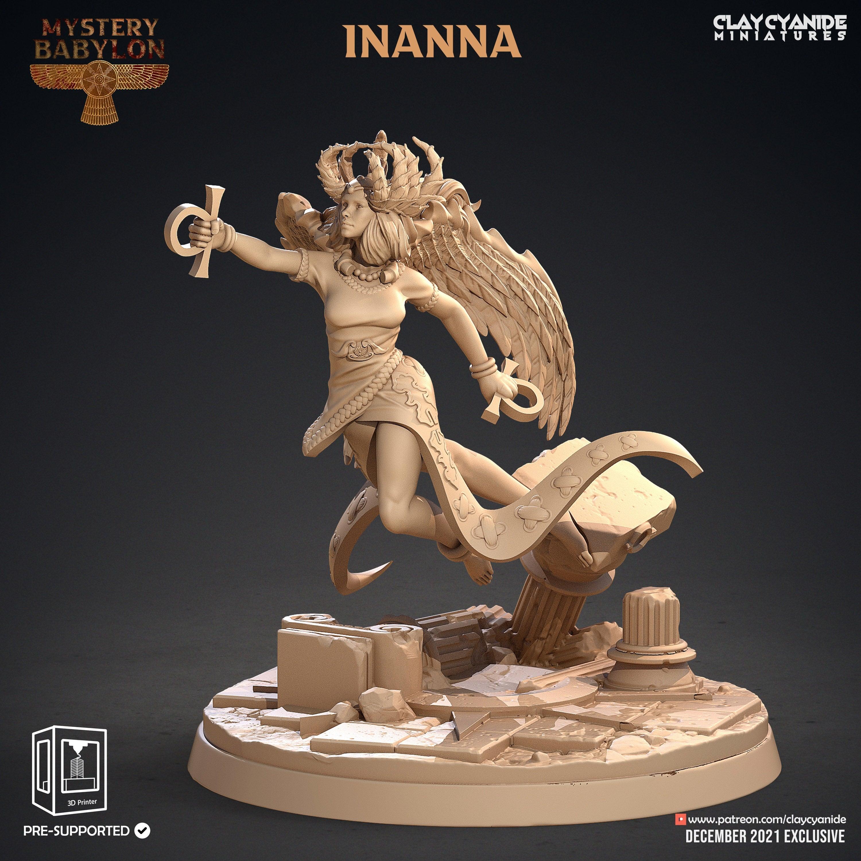 3D Printed Clay Cyanide Mystery Babylon - Inanna 28mm 32mm D&D (Online Only)
