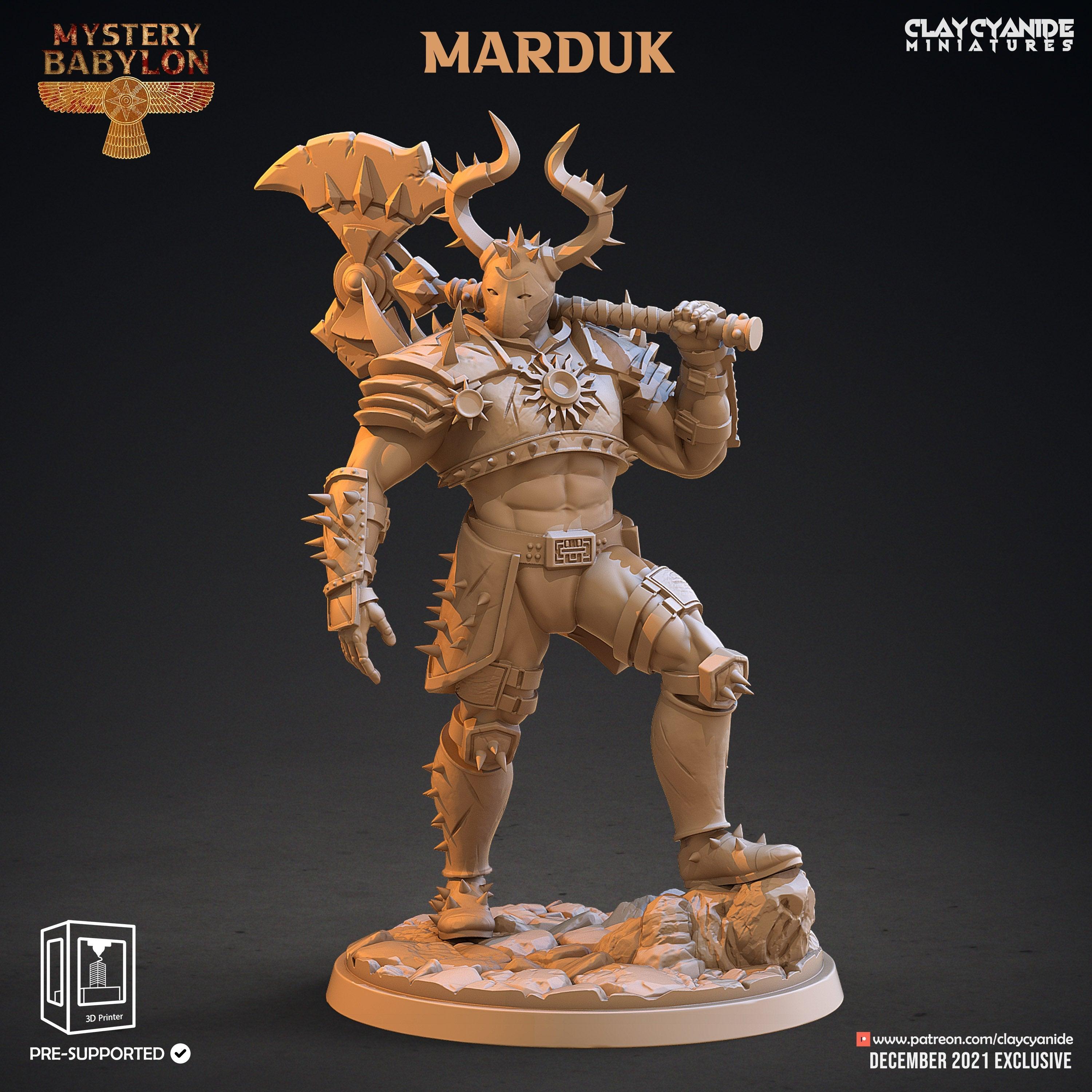 3D Printed Clay Cyanide Mystery Babylon - Marduk 28mm 32mm D&D (Online Only)
