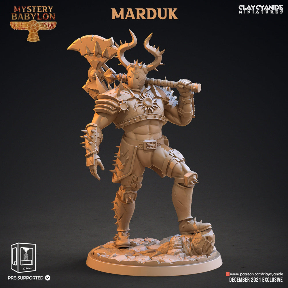 3D Printed Clay Cyanide Mystery Babylon - Marduk 28mm 32mm D&D (Online Only)