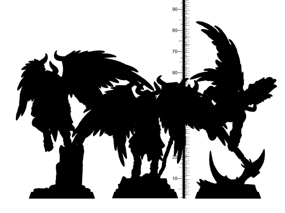 3D Printed Clay Cyanide Mystery Babylon - Winged Bull Men 28mm 32mm D&D (Online Only)