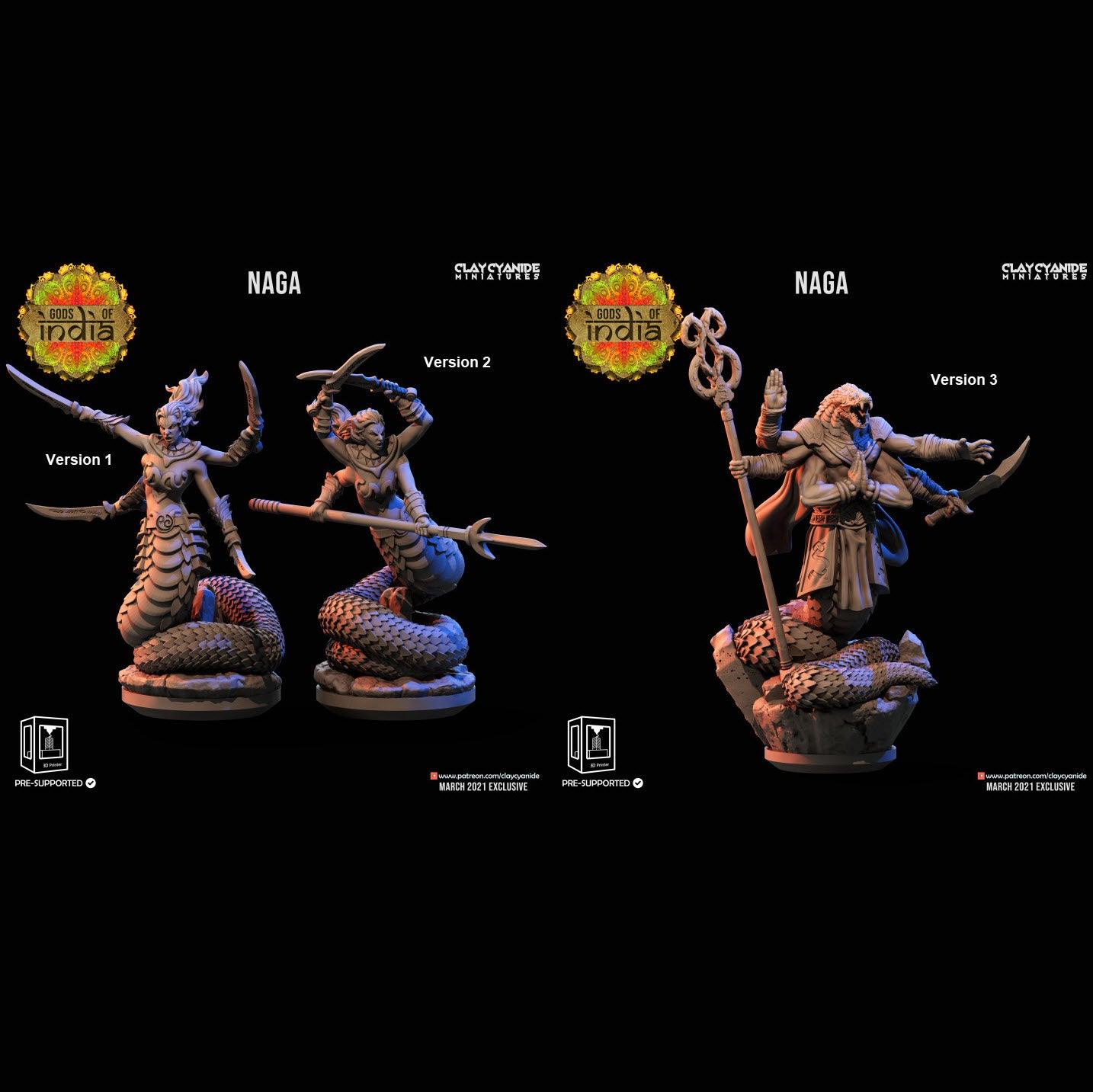 3D Printed Clay Cyanide Naga Warriors Gods of India Ragnarok D&D (Online Only)