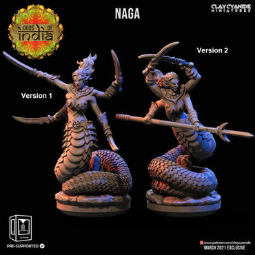 3D Printed Clay Cyanide Naga Warriors Gods of India Ragnarok D&D (Online Only)