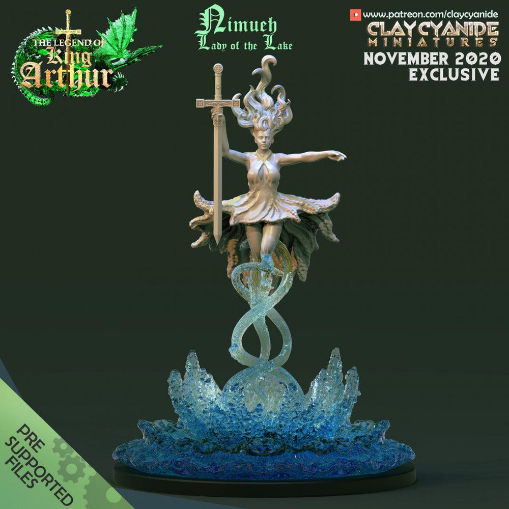 3D Printed Clay Cyanide Nimueh, Lady of the Lake The Legend of King Arthur Ragnarok D&D (Online Only)