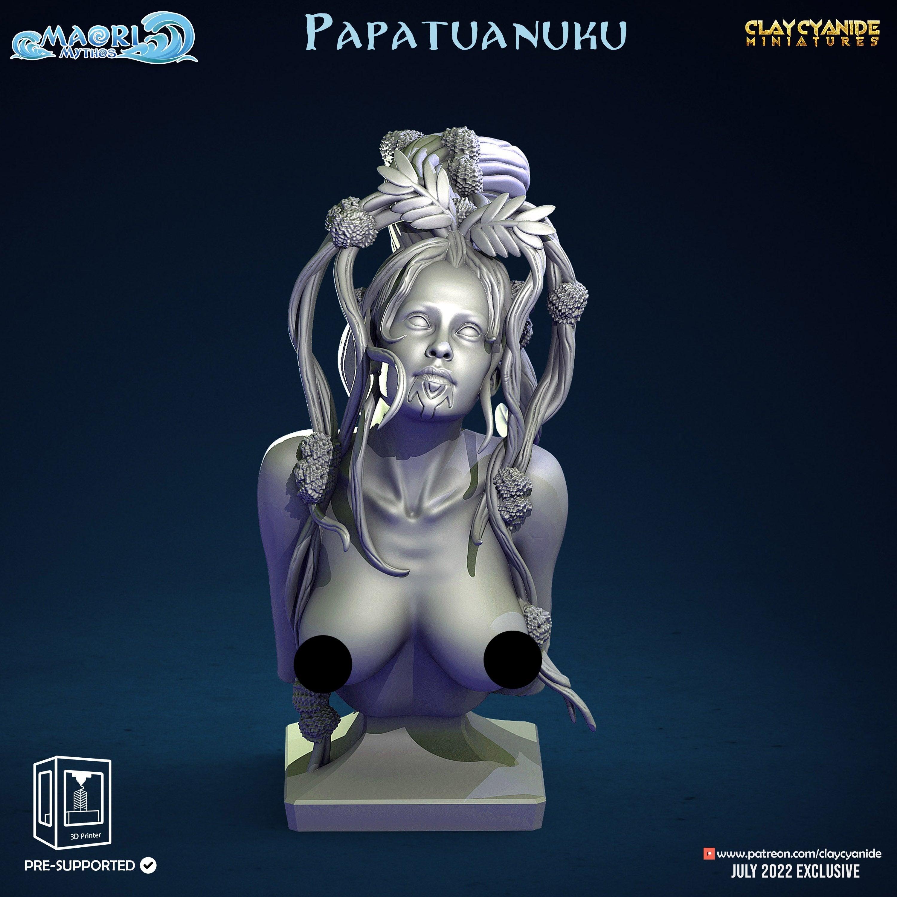 3D Printed Clay Cyanide Papatuanuku Bust Maori Mythos Ragnarok D&D (Online Only)