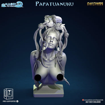 3D Printed Clay Cyanide Papatuanuku Bust Maori Mythos Ragnarok D&D (Online Only)