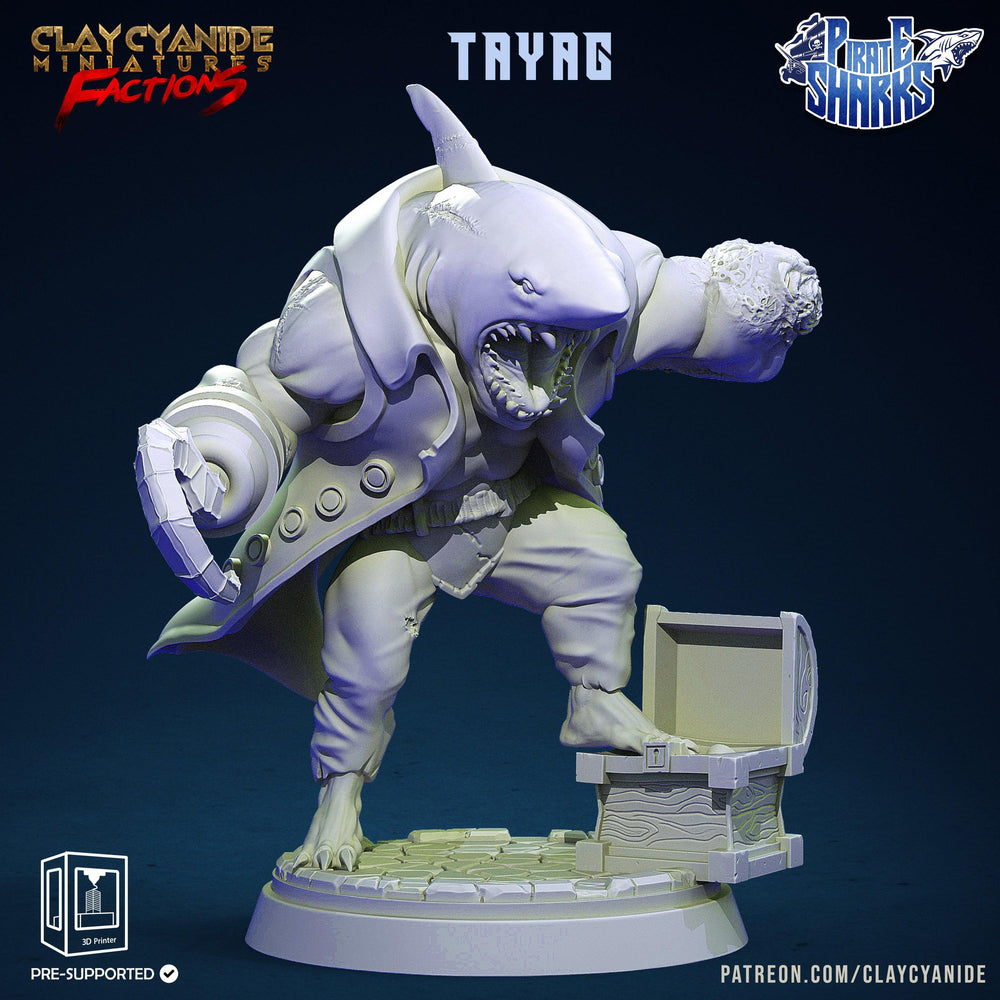 3D Printed Clay Cyanide Pirate Sharks Factions Tribes Wargrounds Ragnarok D&D (Online Only)