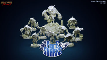 3D Printed Clay Cyanide Pirate Sharks Factions Tribes Wargrounds Ragnarok D&D (Online Only)