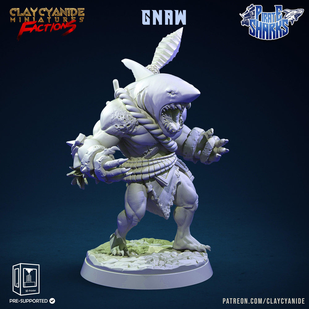 3D Printed Clay Cyanide Pirate Sharks Factions Tribes Wargrounds Ragnarok D&D (Online Only)