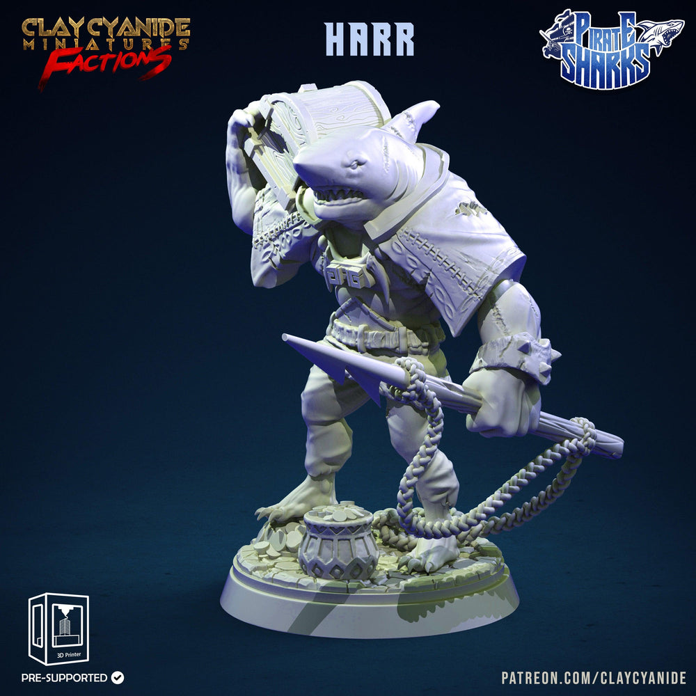 3D Printed Clay Cyanide Pirate Sharks Factions Tribes Wargrounds Ragnarok D&D (Online Only)