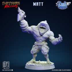 3D Printed Clay Cyanide Pirate Sharks Factions Tribes Wargrounds Ragnarok D&D (Online Only)
