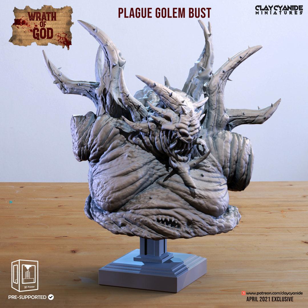 3D Printed Clay Cyanide Plague Golem Bust Wrath of Gods Ragnarok D&D (Online Only)
