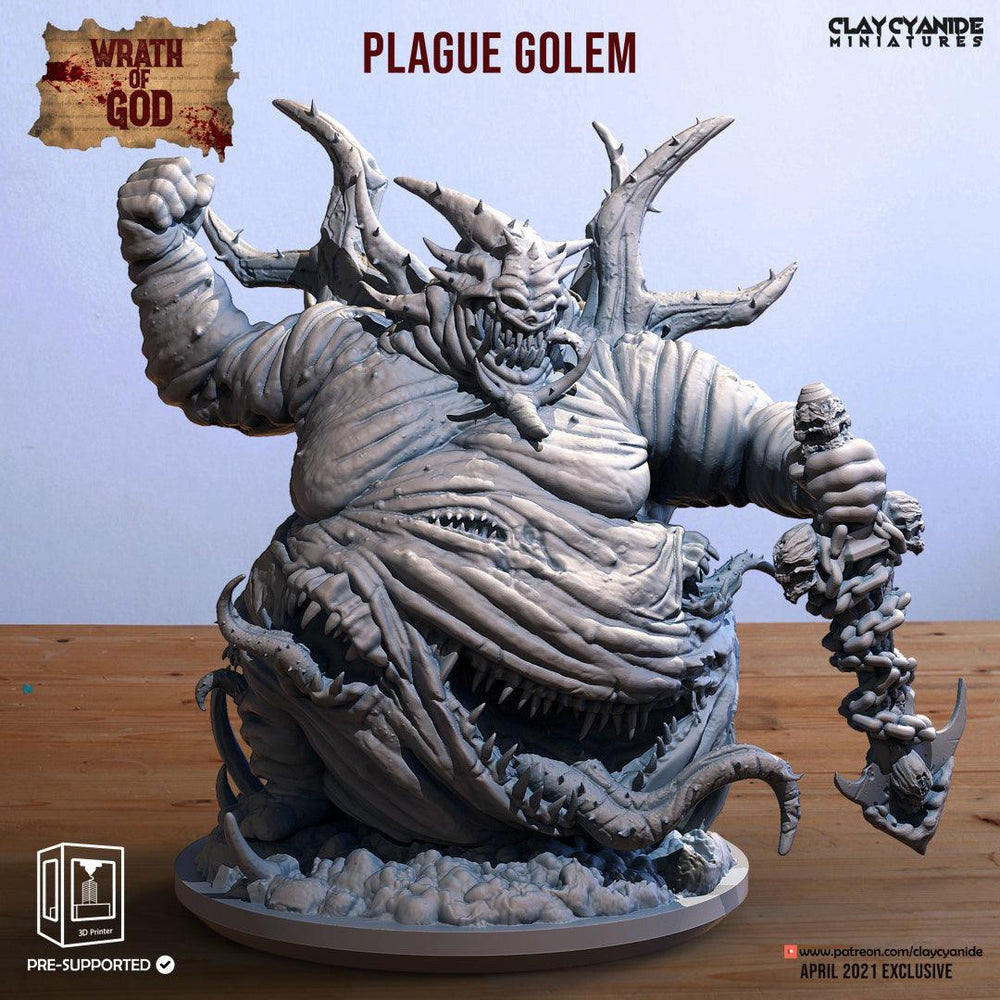 3D Printed Clay Cyanide Plague Golem Wrath of Gods Ragnarok D&D (Online Only)