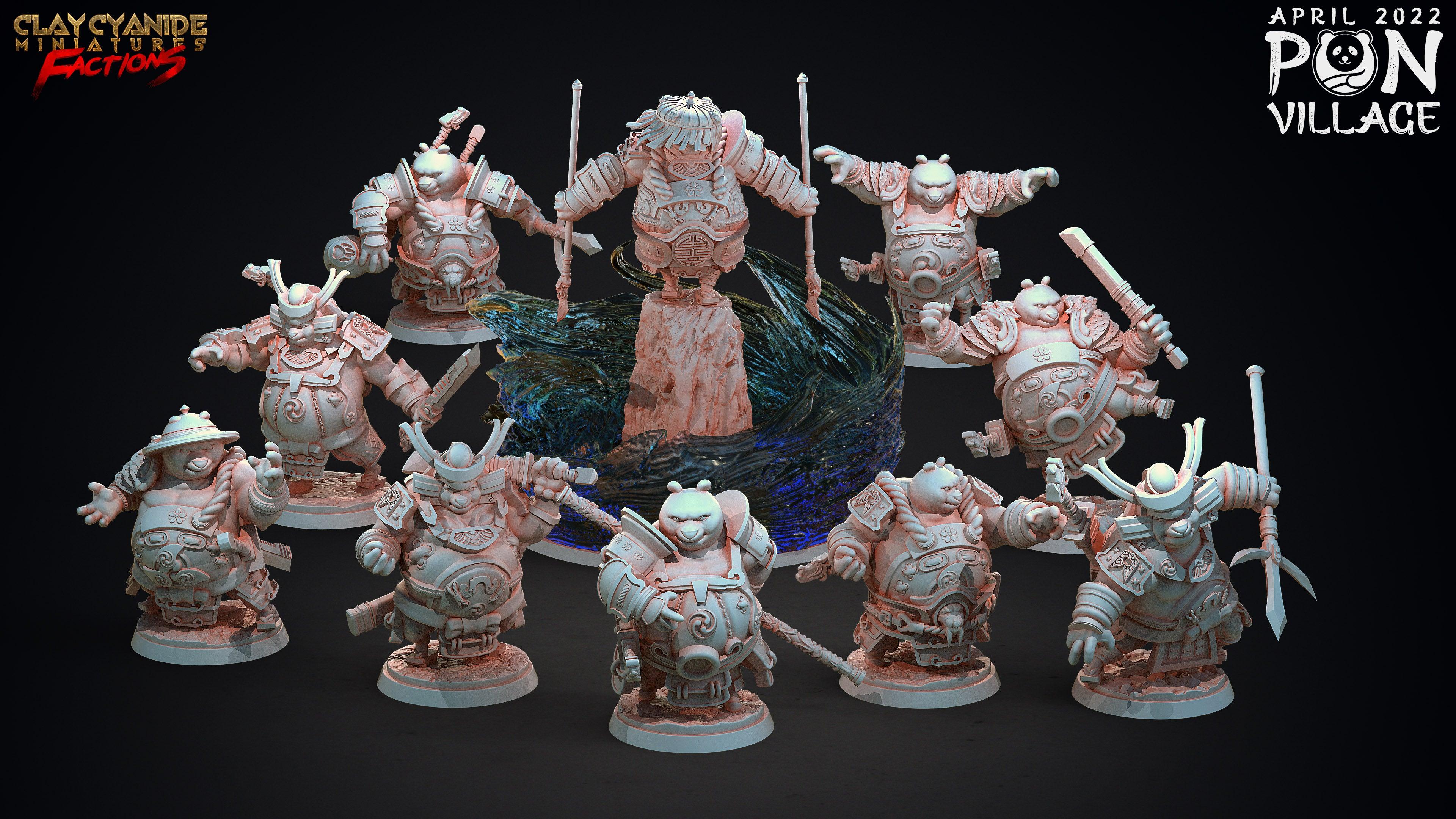 3D Printed Clay Cyanide Pon Village Pandas Tribes Factions Ragnarok D&D (Online Only)