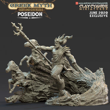 3D Printed Clay Cyanide Poseidon Greek Myth Gods and Goddesses Ragnarok D&D (Online Only)