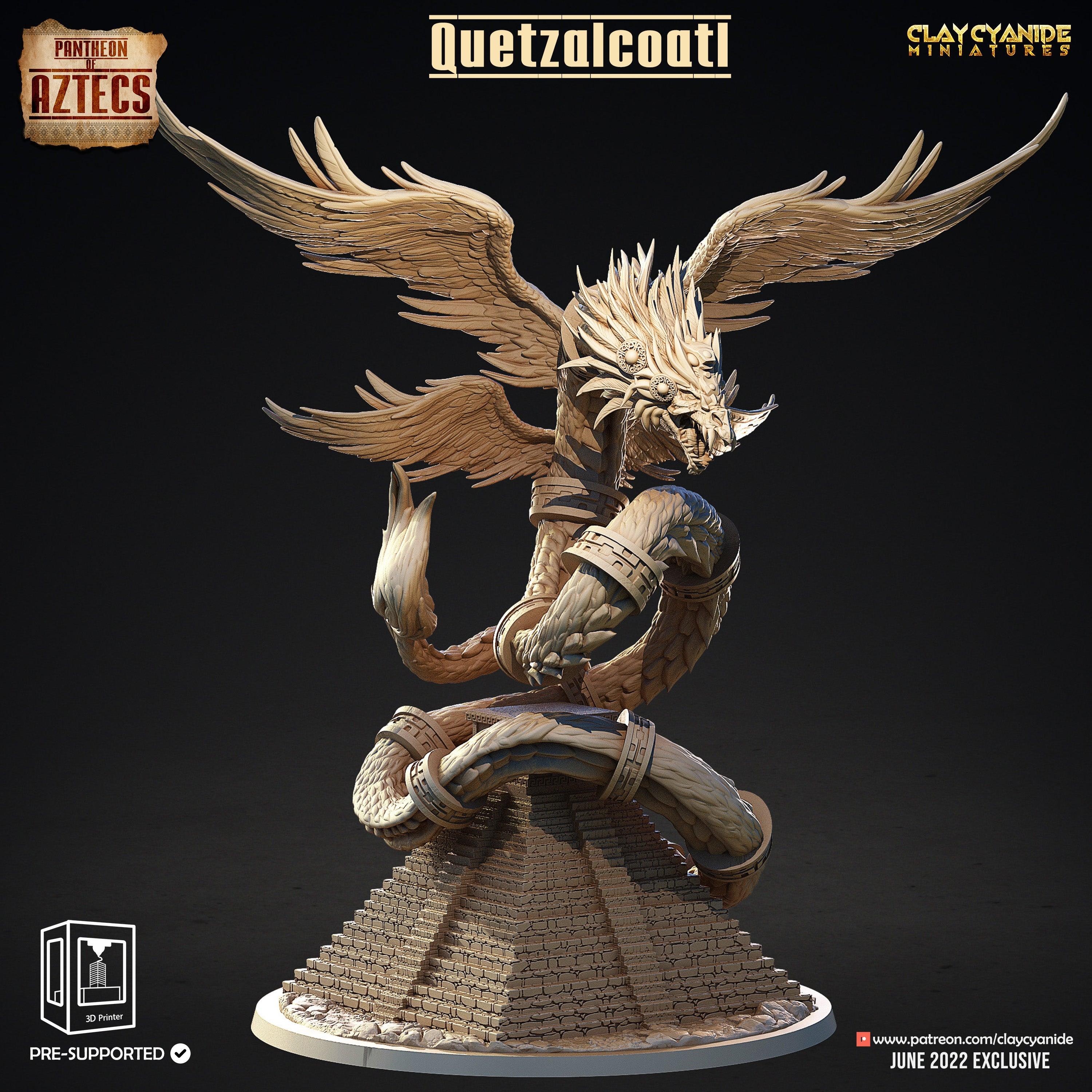 3D Printed Clay Cyanide Quetzalcoatl Pantheon of Aztecs Ragnarok D&D (Online Only)