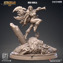 3D Printed Clay Cyanide Red Sonja 28-32mm Hyborian Age Ragnarok D&D (Online Only)