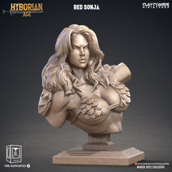 3D Printed Clay Cyanide Red Sonja Bust Hyborean Age Ragnarok D&D (Online Only)