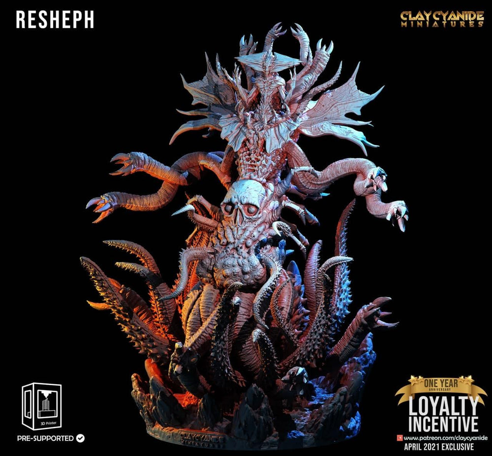 3D Printed Clay Cyanide - Resheph 28mm 32mm D&D (Online Only)