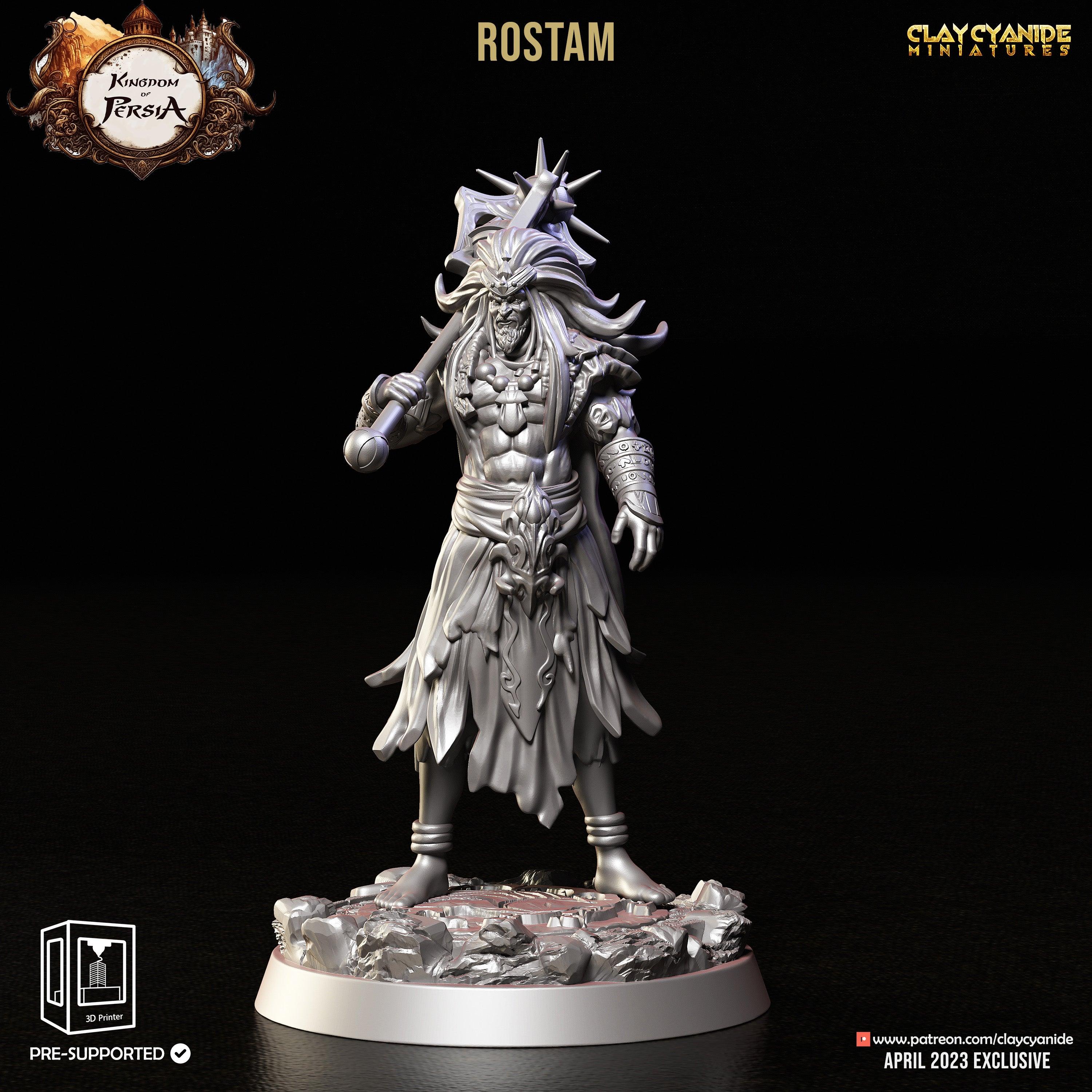 3D Printed Clay Cyanide Rostam Kingdom of Persia 28 32 mm D&D (Online Only)