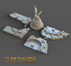 3D Printed Clay Cyanide Ruins Set 28mm-32mm Ragnarok D&D (Online Only)