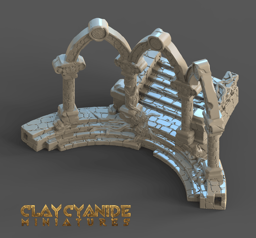 3D Printed Clay Cyanide Ruins Set 28mm-32mm Ragnarok D&D (Online Only)