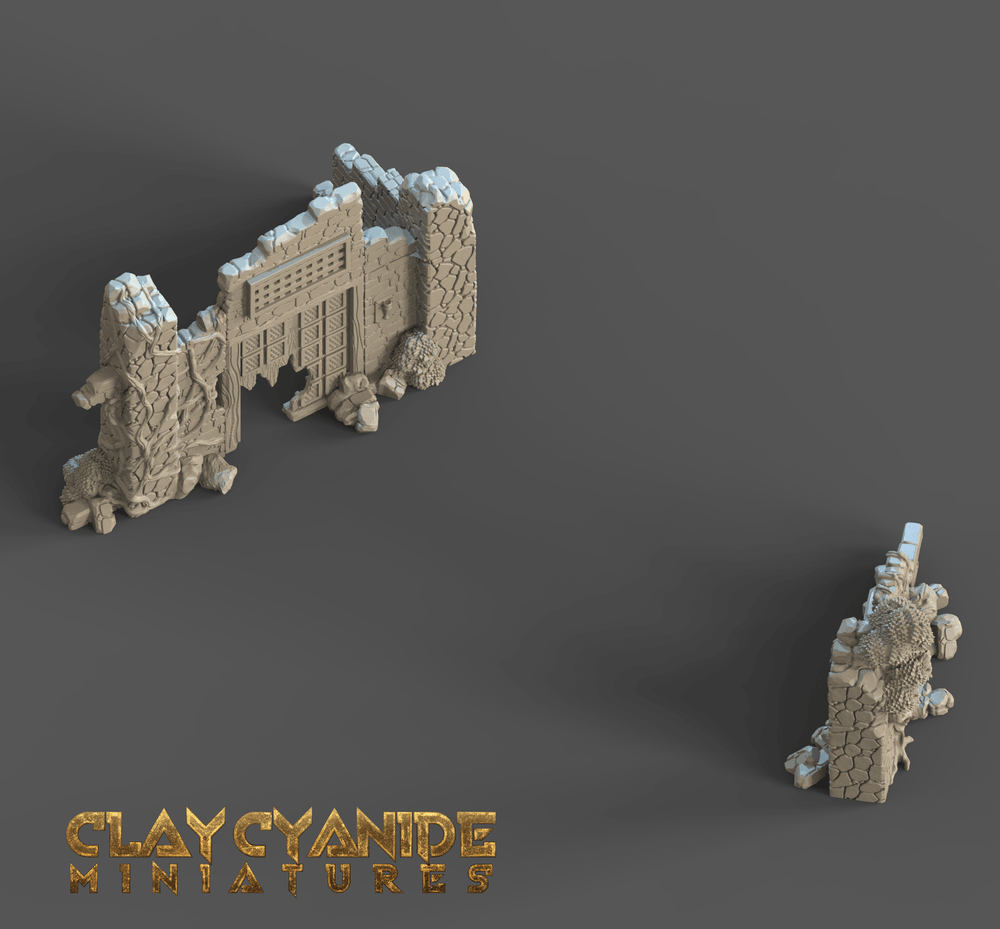 3D Printed Clay Cyanide Ruins Set 28mm-32mm Ragnarok D&D (Online Only)