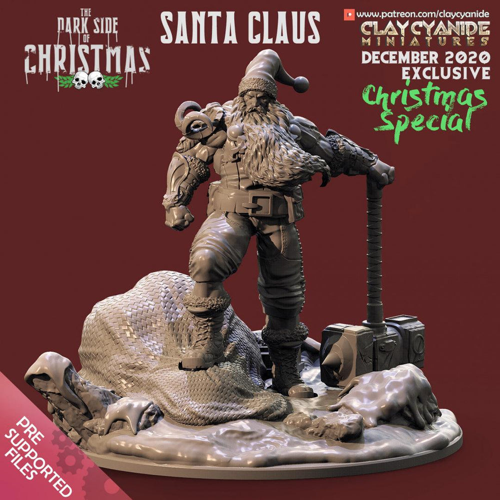 3D Printed Clay Cyanide Santa Claus The Dark Side of Christmas 28mm-32mm Ragnarok D&D (Online Only)