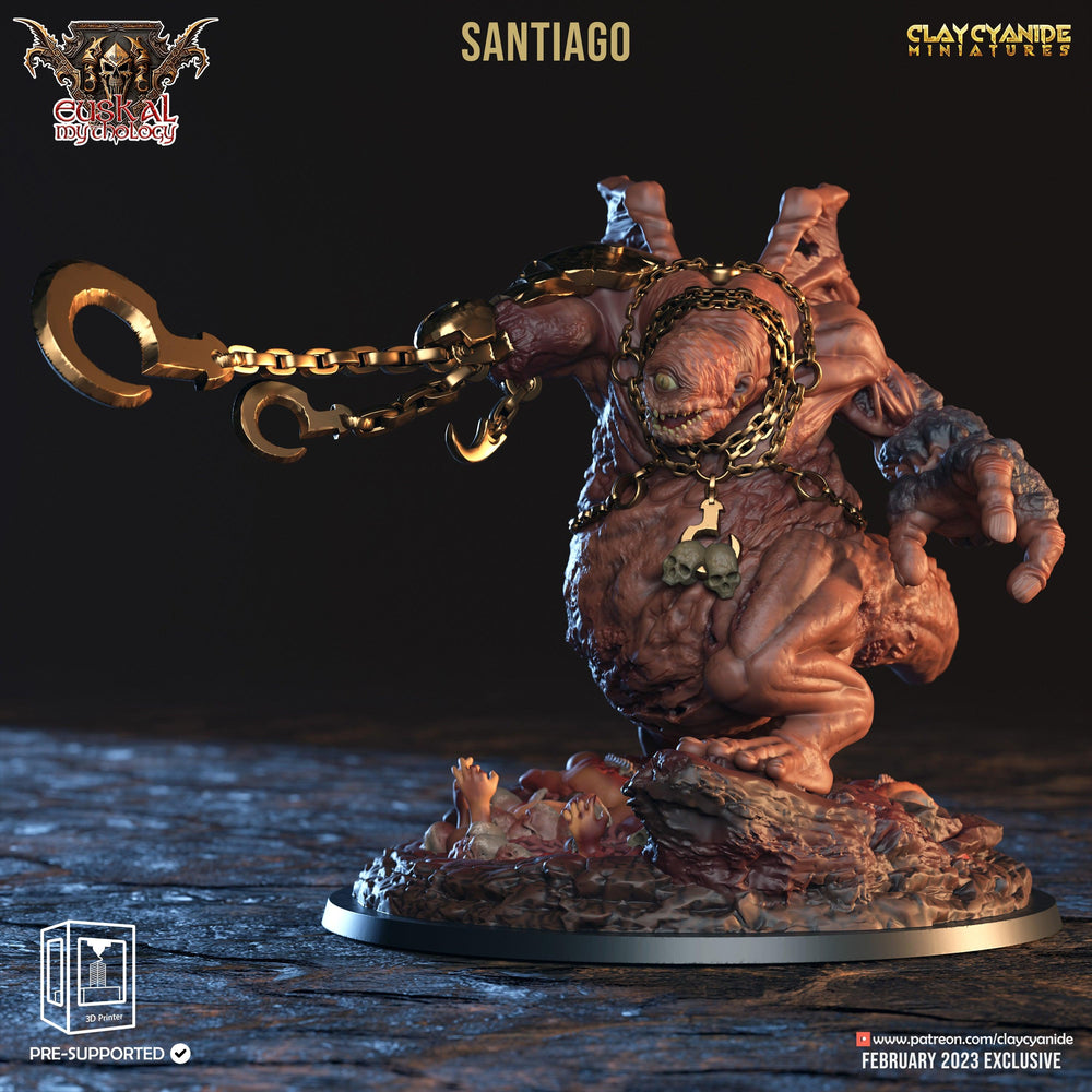 3D Printed Clay Cyanide Santiago Tartalo Euskal Mythology 28 32 mm D&D (Online Only)