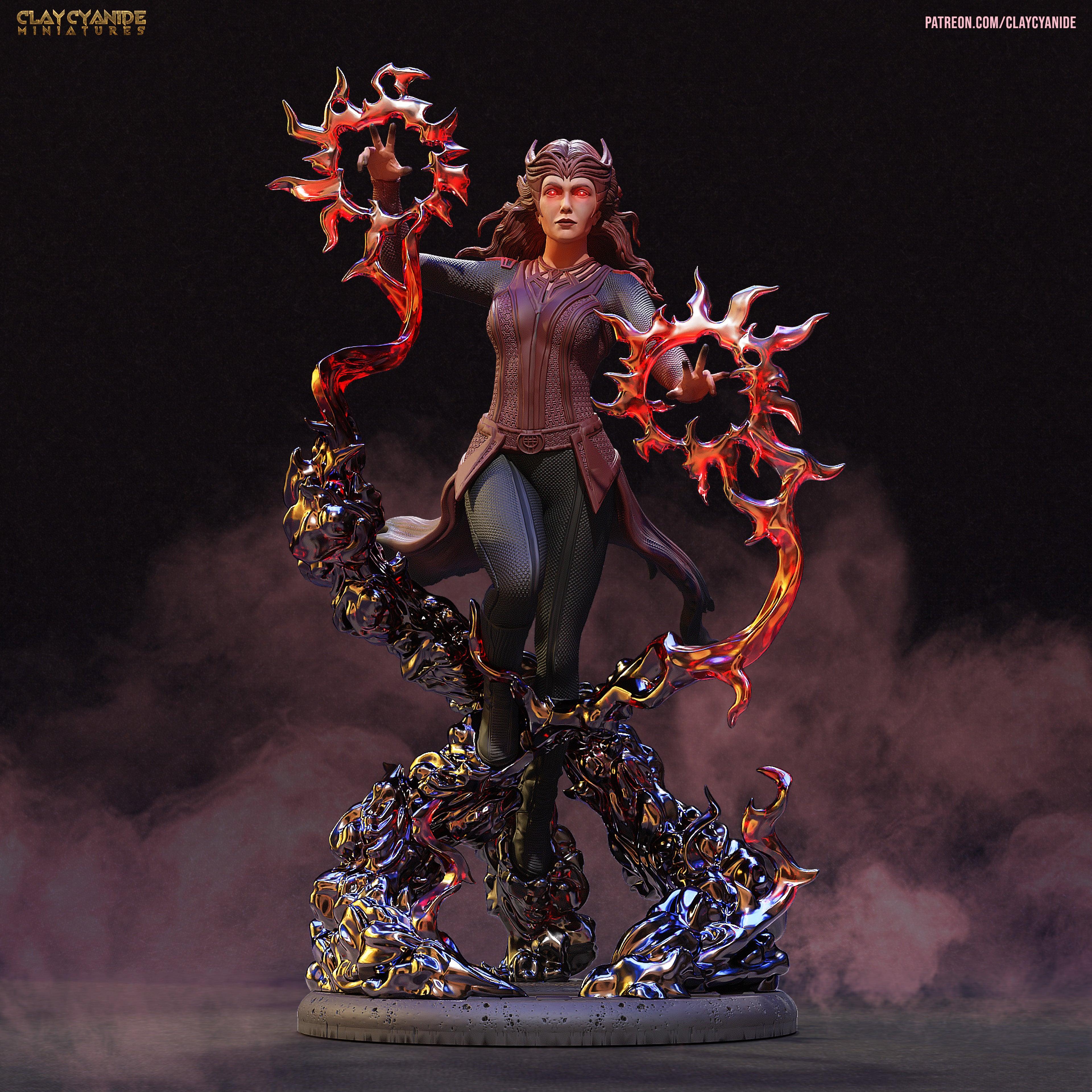 3D Printed Clay Cyanide Scarlet Witch 28mm-32mm Ragnarok D&D (Online Only)