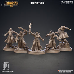 3D Printed Clay Cyanide Serpentmen Set Hyborian Age 28mm-32mm Ragnarok D&D (Online Only)