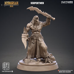3D Printed Clay Cyanide Serpentmen Set Hyborian Age 28mm-32mm Ragnarok D&D (Online Only)